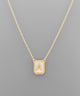 Pearl Tag Initial Necklace