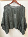 Crochet Pocket Sweater in Olive (REG)