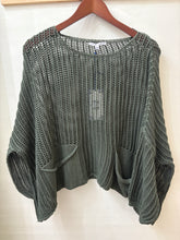 Crochet Pocket Sweater in Olive (REG)