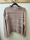 Multi Color Boucle Sweater in Grey/Salmon (REG)