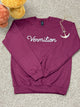 Vermilion Chain Stitch Sweatshirt in Maroon (REG)