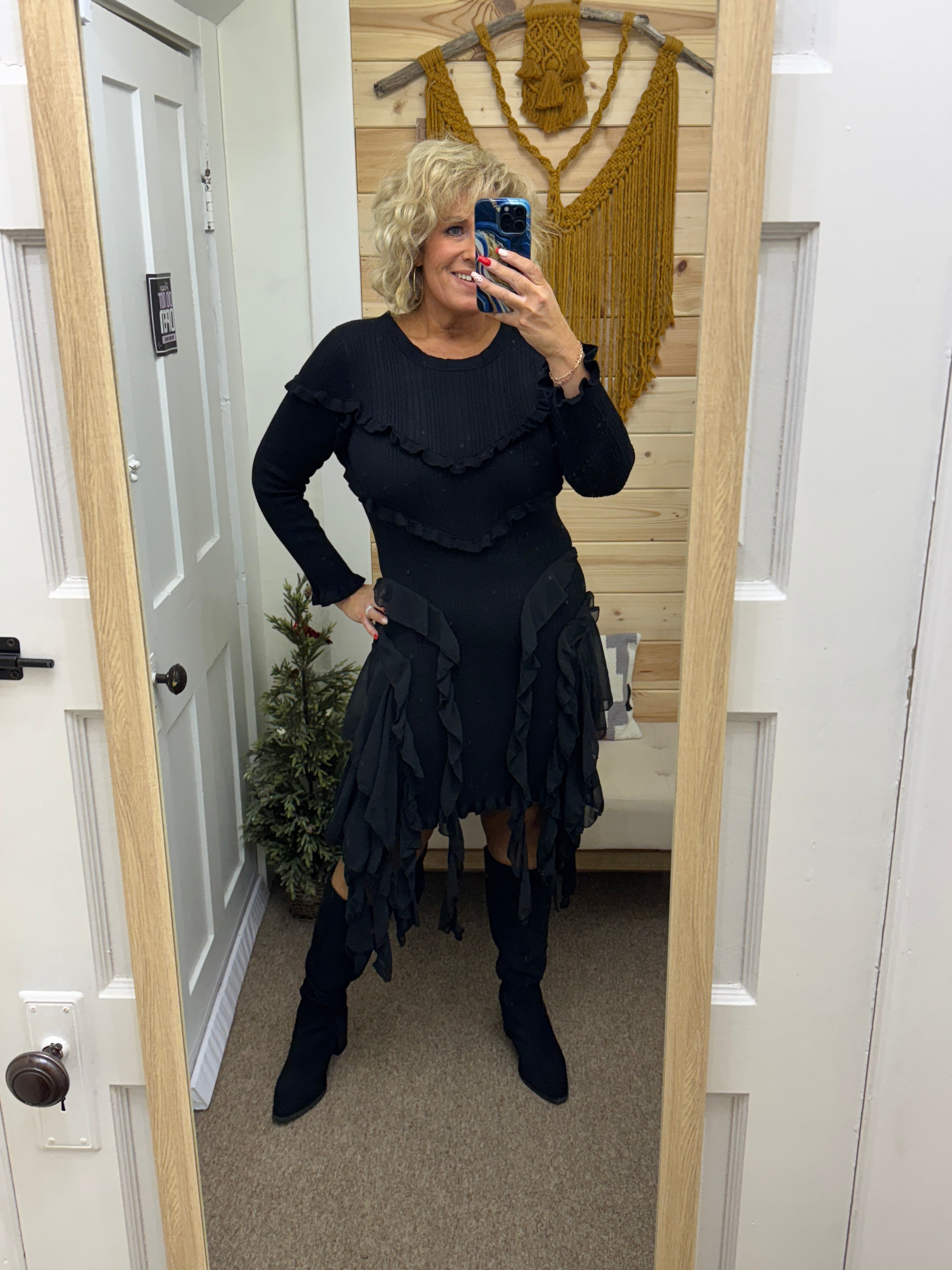 Little Black Ruffle Dress (REG)