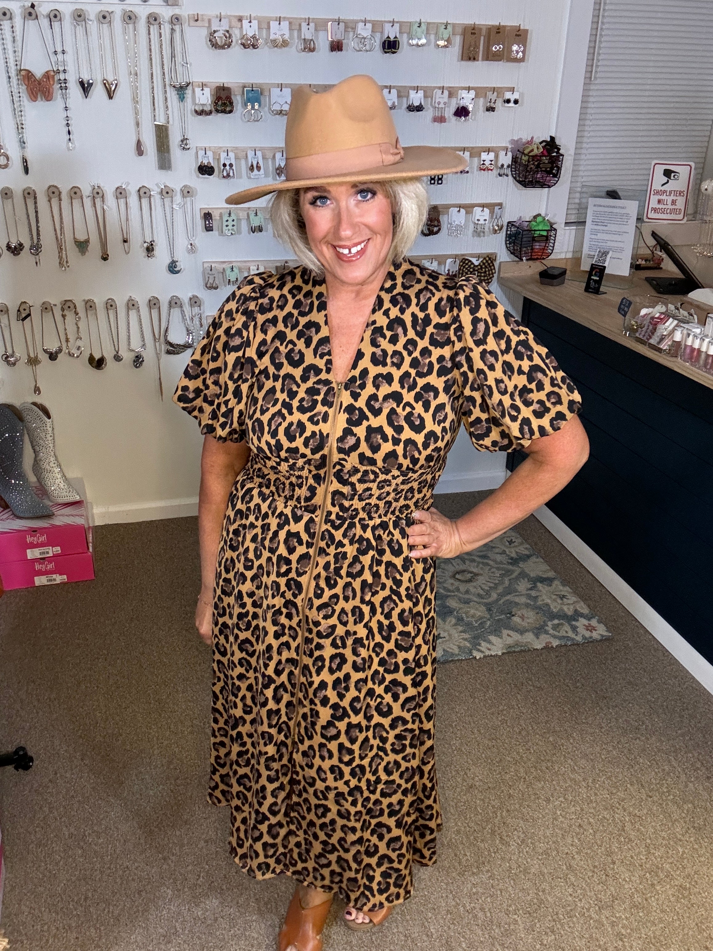 Naturally Wild Leopard Midi Dress (REG)