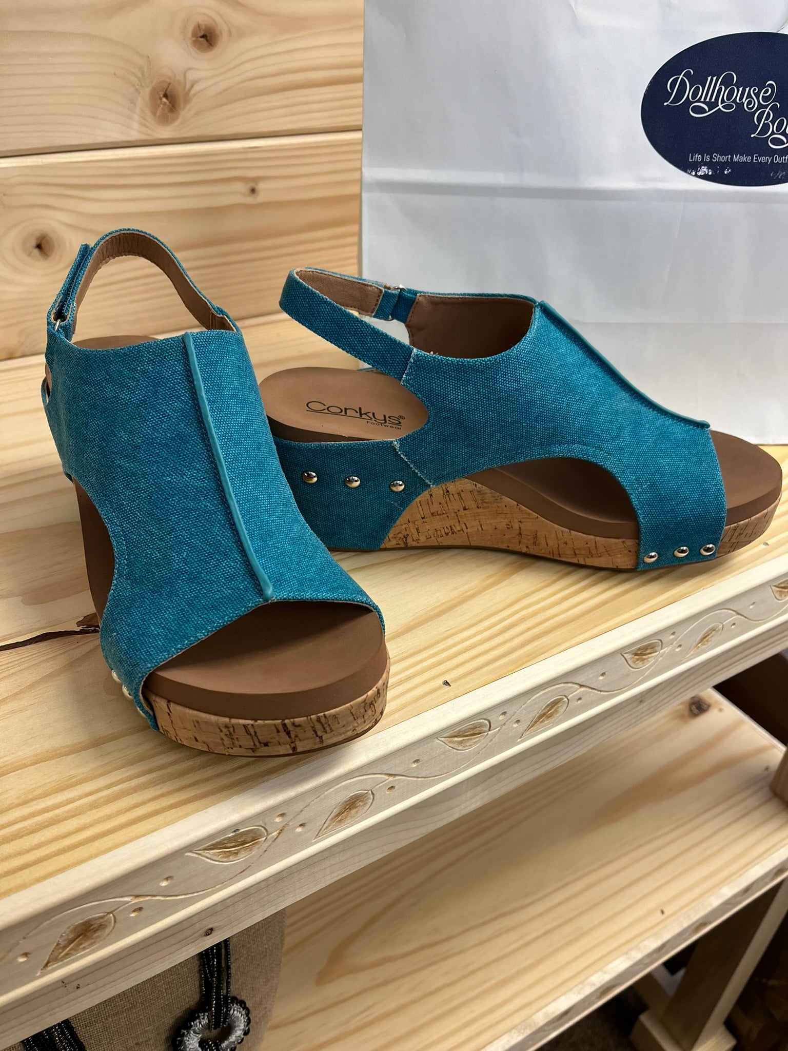 Corky’s Carley Wedges in TEAL