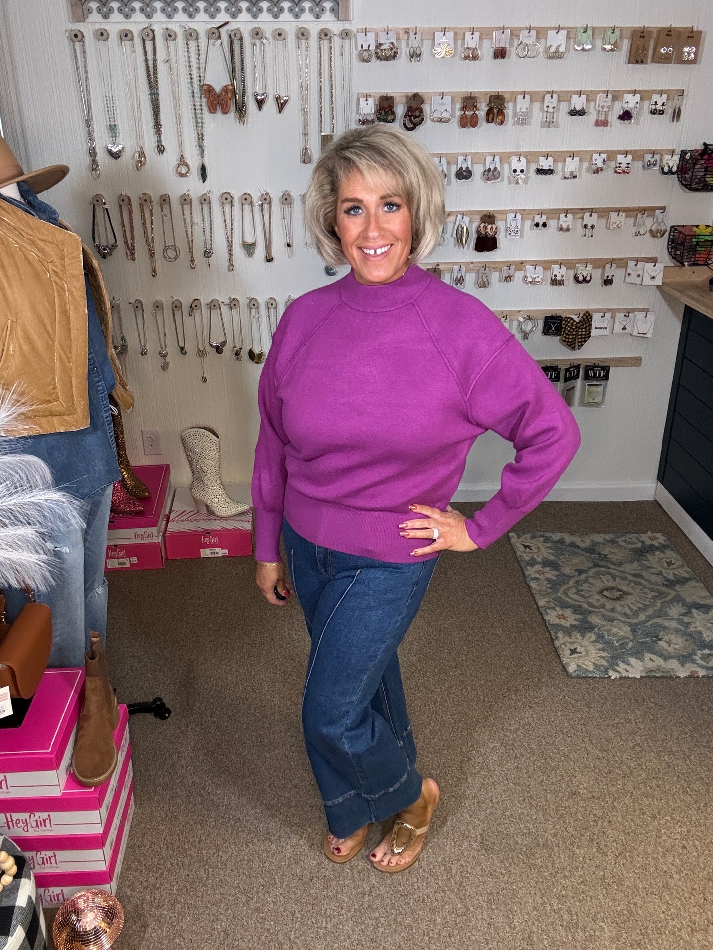 Tender Feelings Sweater in LT Plum (REG)