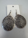 Silver Floral Teardrop Earrings