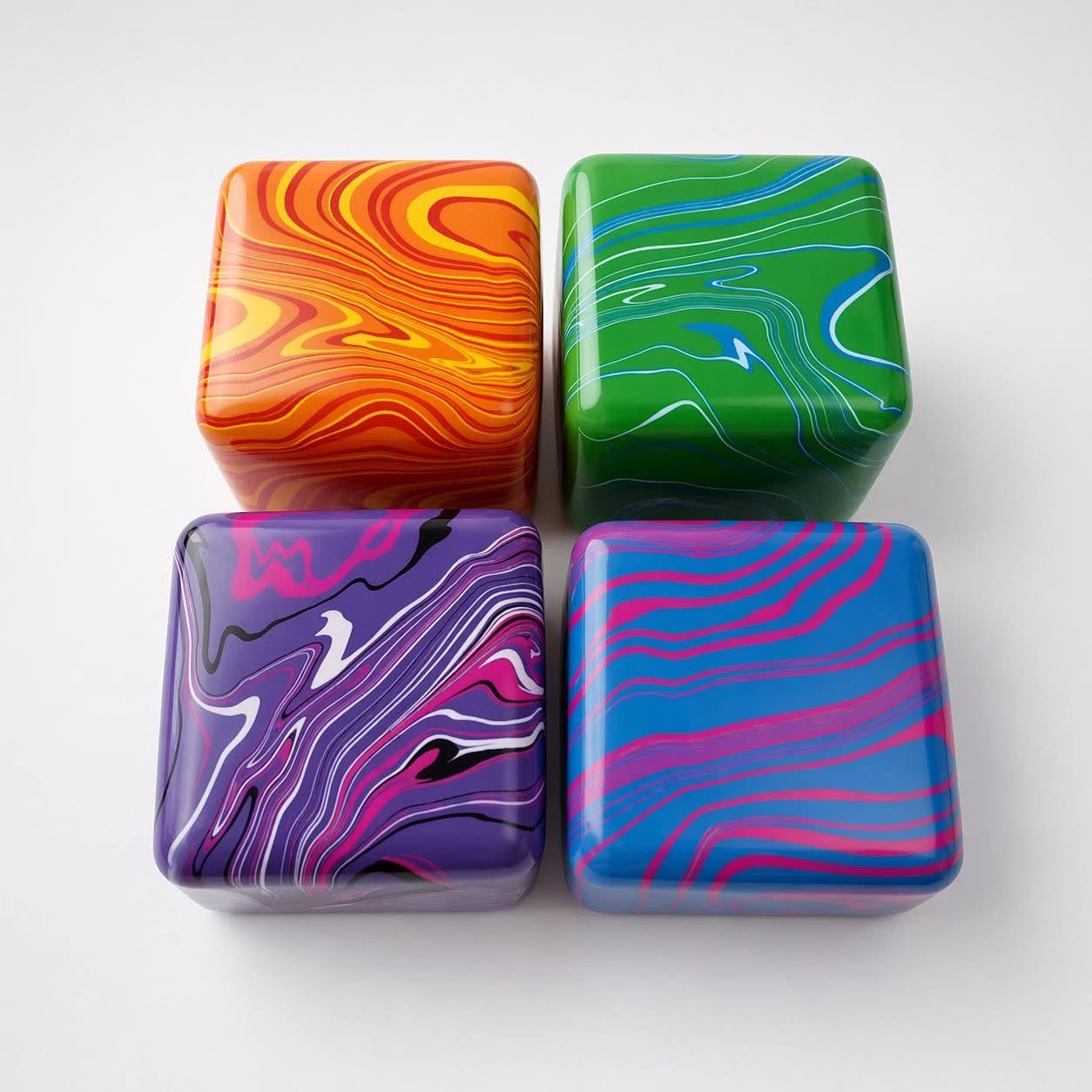 Marble Swirl Squish Cubes