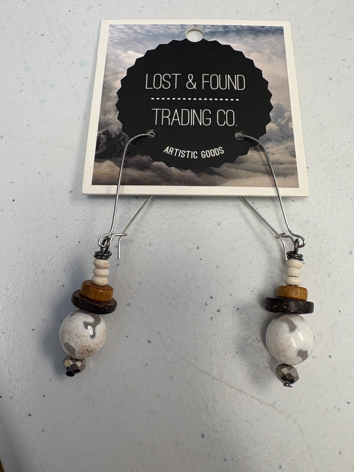 Natural Beaded Drop Earrings