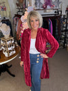 Red Velvet Maxi Coat