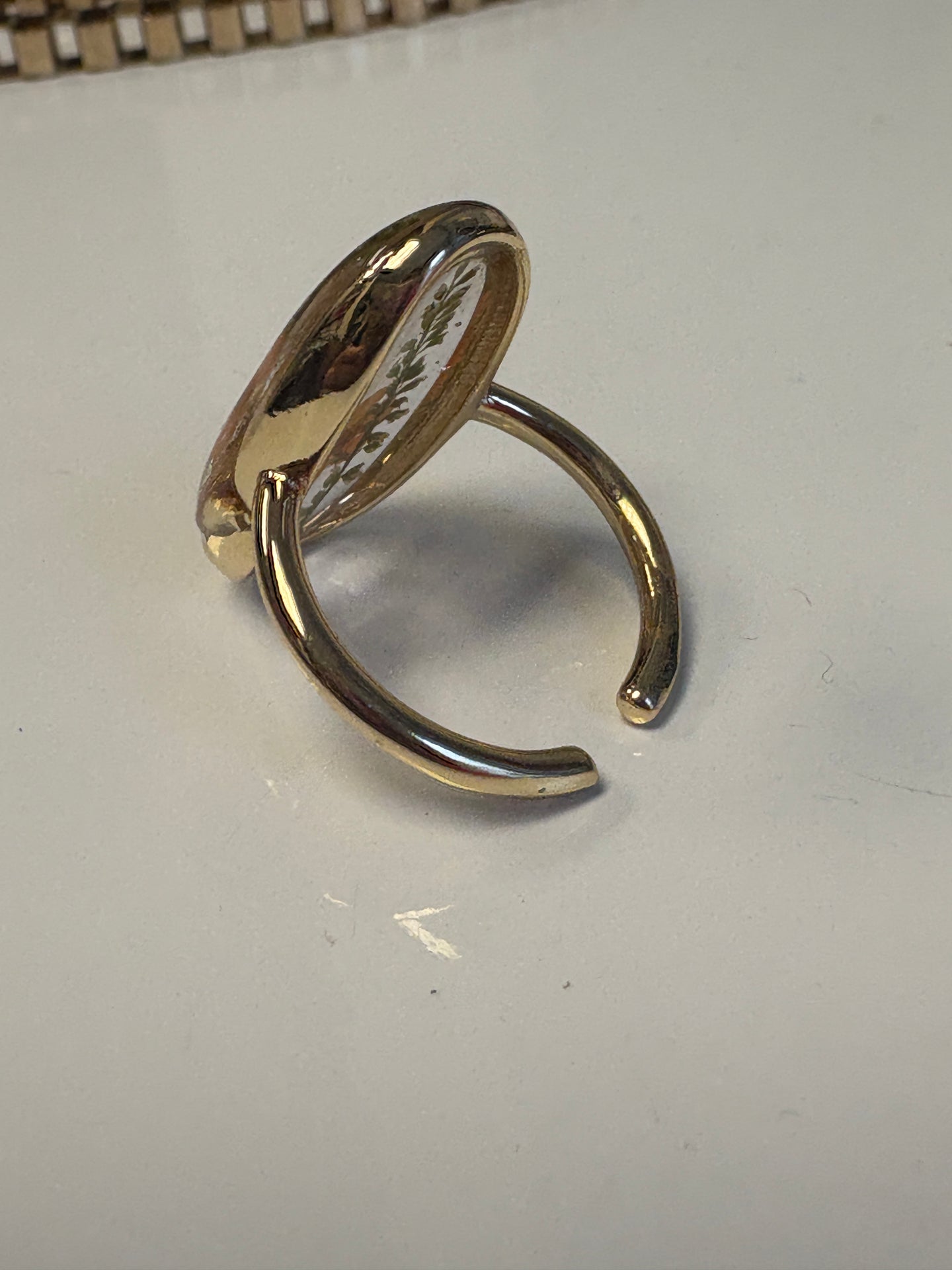 Orange Flower Oval Ring