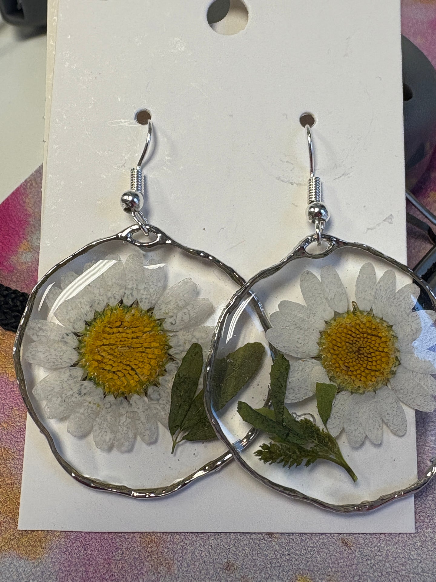 Pressed Daisy Earrings