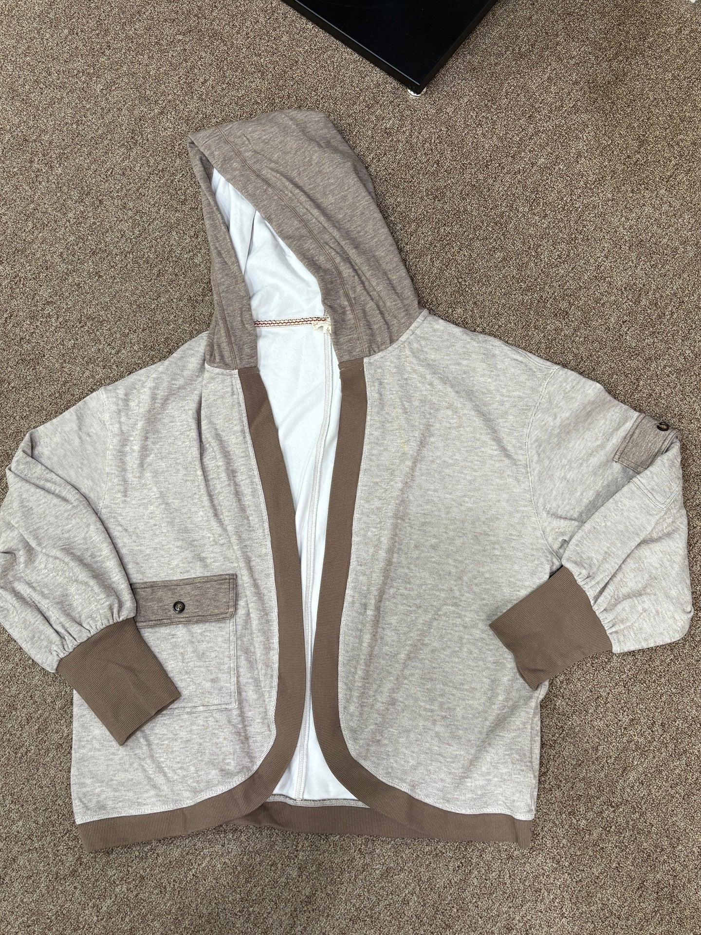 Soft and Cozy Color Block Cardigan in Mocha (REG)
