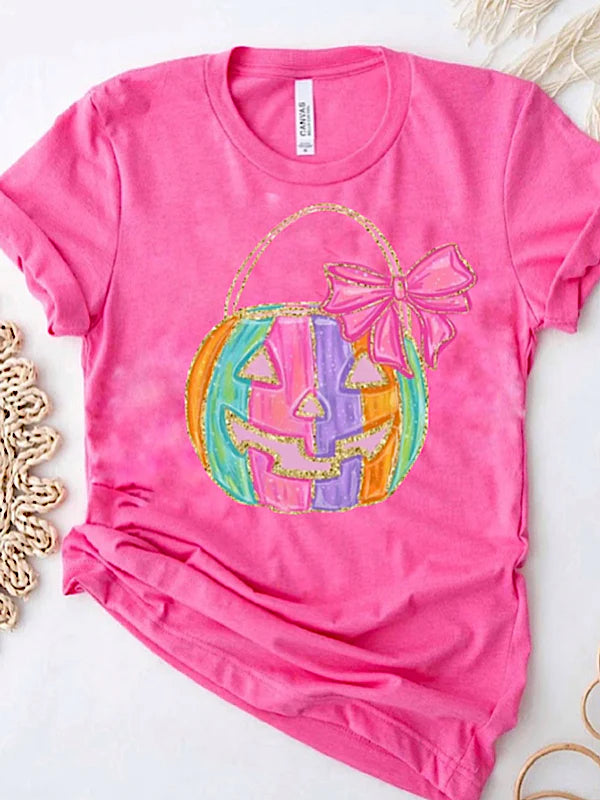 Pastel Pumpkin Bucket T-shirt Top (REG)