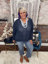The Casey Knit Sweater in Indigo