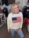 Crochet American Flag Top in Natural (REG)