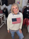 Crochet American Flag Top in Natural (REG)