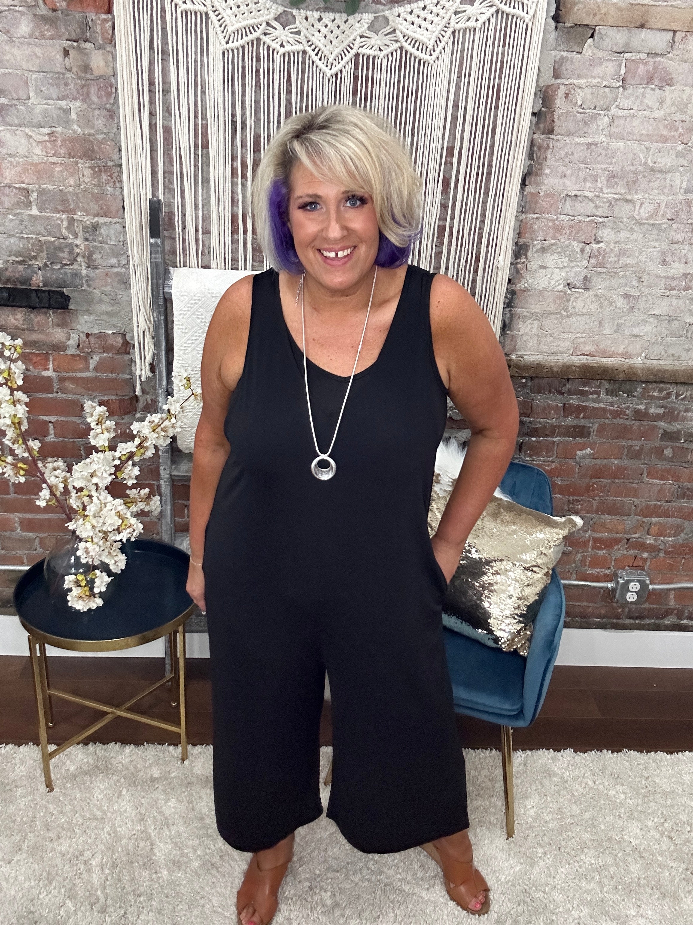 The Solid V-Neck Jumpsuit