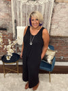 The Solid V-Neck Jumpsuit