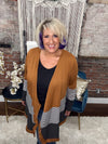 The Camel Solid & Waffle Striped Cardigan