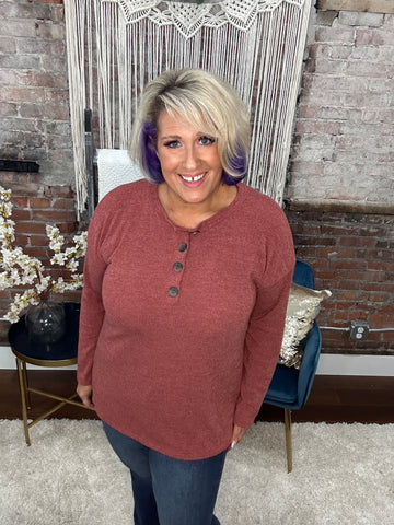 The Mauve Front Button Top