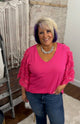 The Fuchsia Feather Detail Top