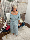 The Floral Belted Smock Waist Jumper