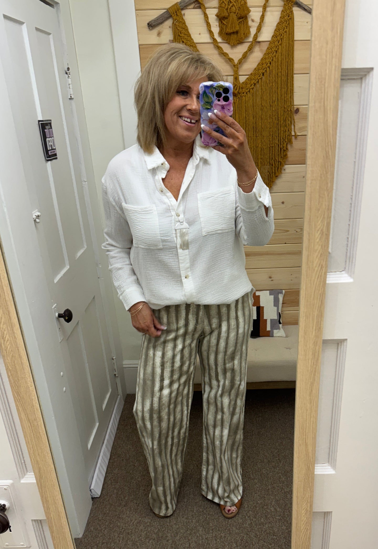 Beige Striped Pants (REG)