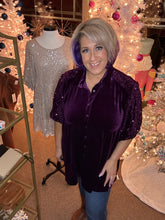 Purple Velvet and Sequin Tunic