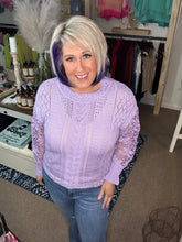 Lavender Lace Crochet Sweater