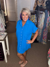 Button Down Dress in Blue