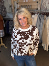 Western Cow Print Sweater (REG)