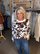 Western Cow Print Sweater (REG)