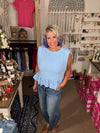 Sleeveless Babydoll Top in Sky Blue