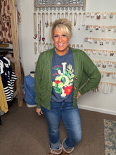 Classy Cable Cardigan in Olive (REG)