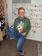 Classy Cable Cardigan in Olive (REG)