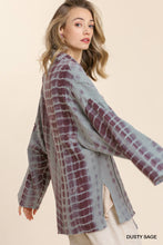 Tie Dye Open Kimono in Dusty Sage