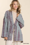 Tie Dye Open Kimono in Dusty Sage