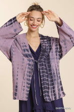 Tie Dye Open Kimono in Dusty Mauve