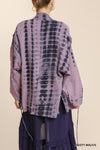 Tie Dye Open Kimono in Dusty Mauve