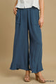 Frayed Linen Pants in Slate Blue (REG)