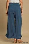 Frayed Linen Pants in Slate Blue (REG)