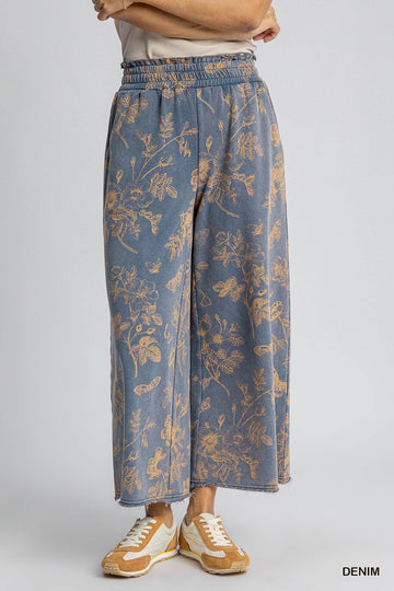 Floral Print Terry Pants (REG/PLUS)