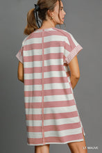 Striped Peace Dress in LT Mauve (REG)