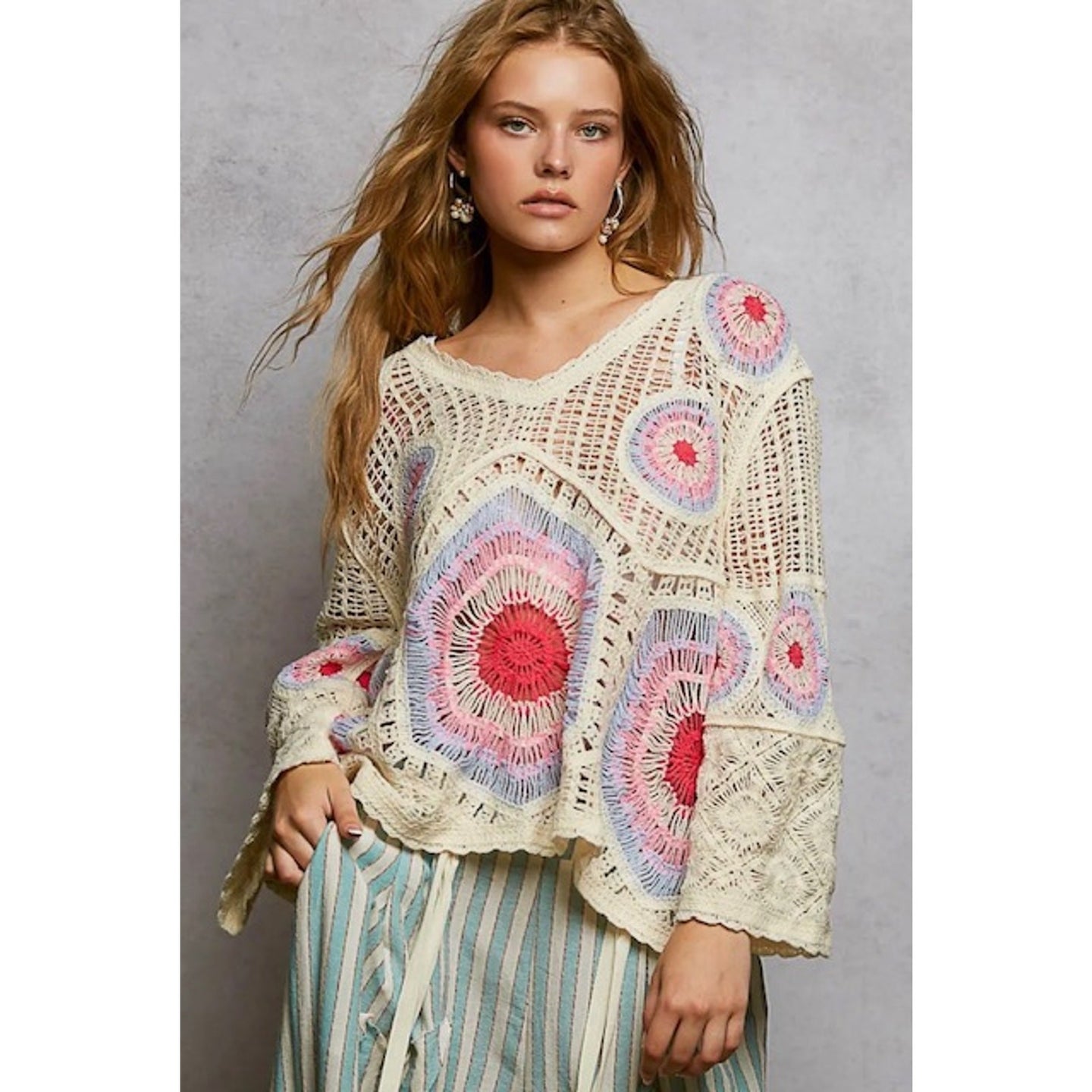 Medallion Motif Crochet Top (REG)