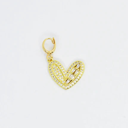 Pave Oblong Heart Charm