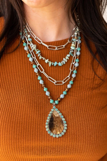 Turquoise Moment Three Strand Necklace