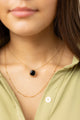 Black Crystal Layered Necklace