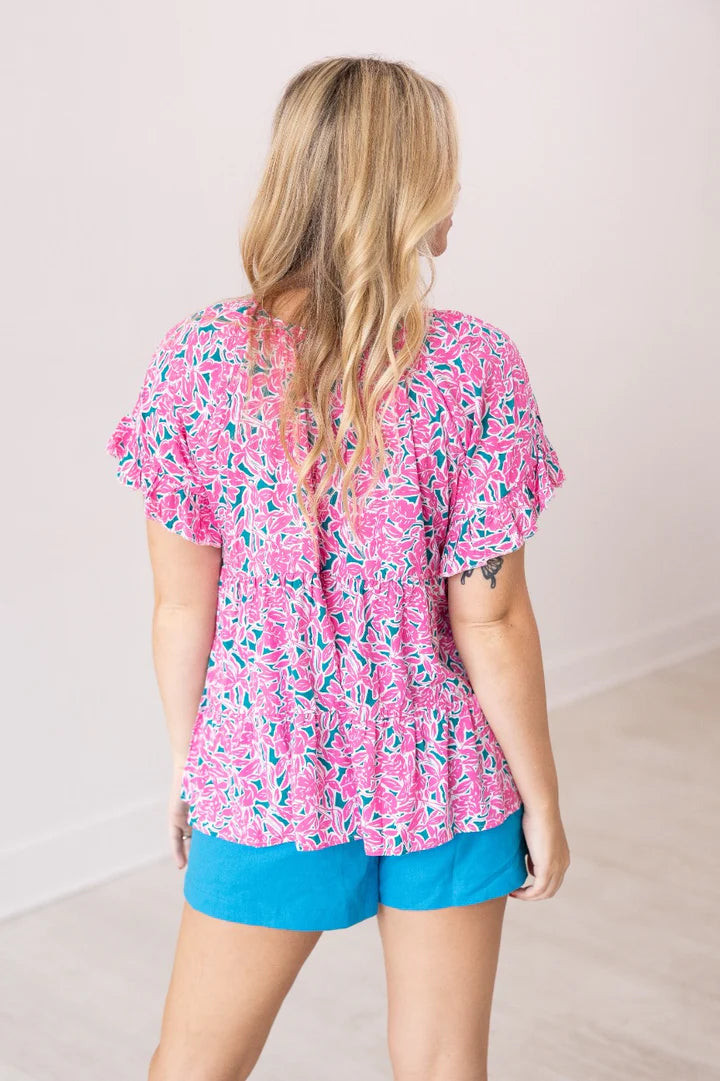 Floral Tassel Babydoll Top (REG/PLUS)