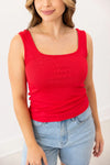Bella Square Neck Ribbed Tank Top (REG/PLUS)