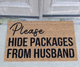 Hide the Packages Coir Doormat